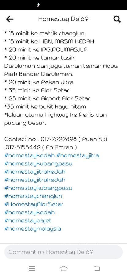 Homestay De'69 Jitra Ngoại thất bức ảnh